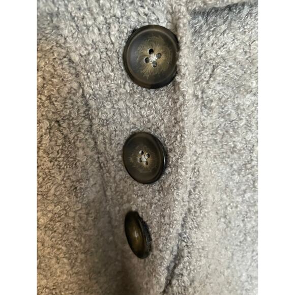 Wooby Sweater Womens Medium Wool Blend Gray Buttons Long Sleeve Cozy Warm - Picture 3 of 11